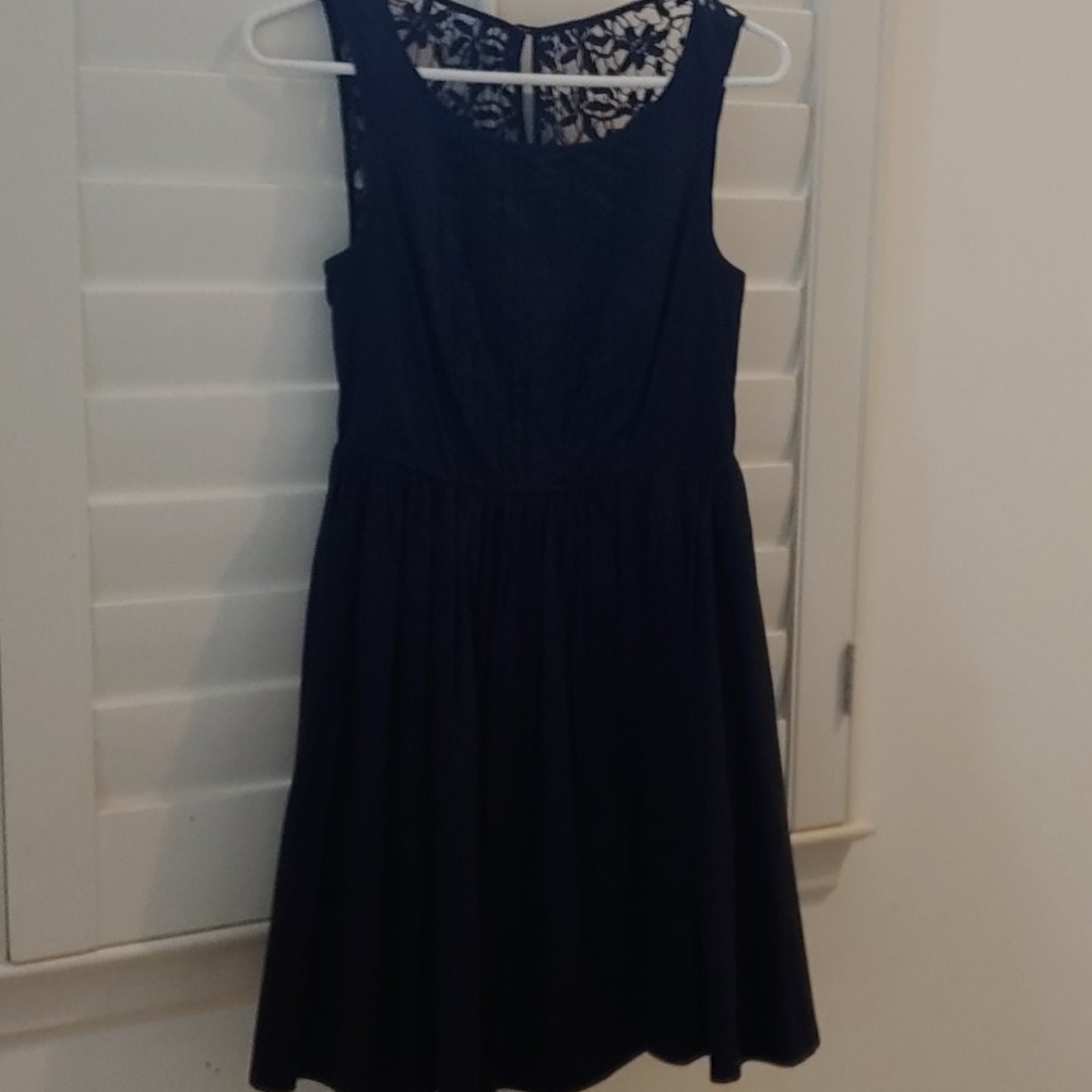 Moulinette Souer Navy Blue dress w/ patterned back